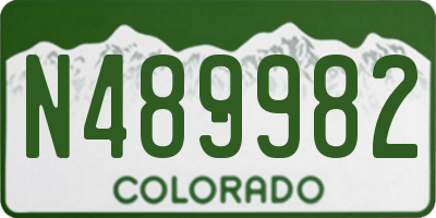 CO license plate N489982