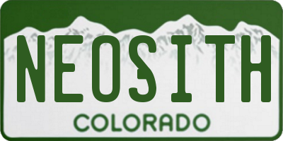 CO license plate NEOSITH