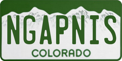 CO license plate NGAPNIS