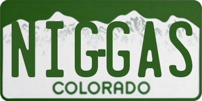 CO license plate NIGGAS