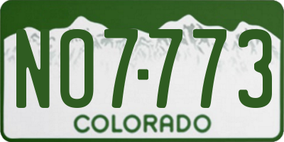 CO license plate NO7773