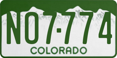 CO license plate NO7774