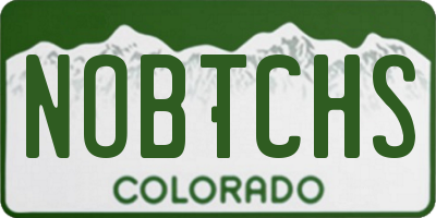 CO license plate NOBTCHS