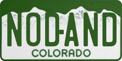 CO license plate NODAND