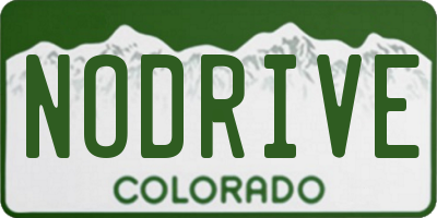 CO license plate NODRIVE