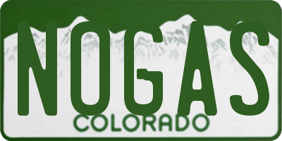 CO license plate NOGAS