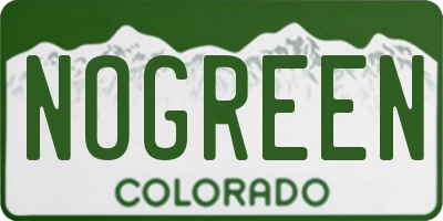 CO license plate NOGREEN