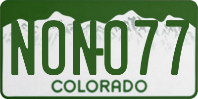 CO license plate NONO77