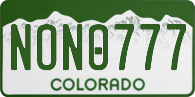 CO license plate NONO777