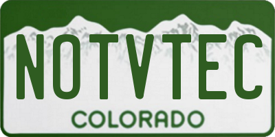 CO license plate NOTVTEC