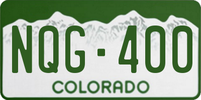 CO license plate NQG400