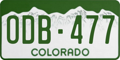 CO license plate ODB477