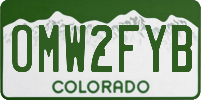 CO license plate OMW2FYB