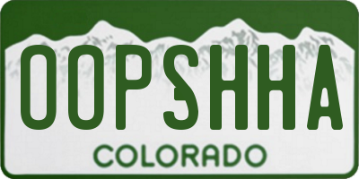 CO license plate OOPSHHA