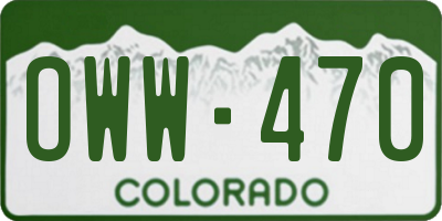 CO license plate OWW470