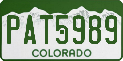 CO license plate PAT5989