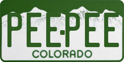 CO license plate PEEPEE