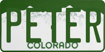 CO license plate PETER