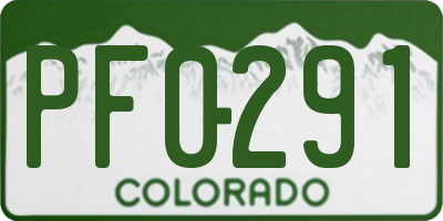 CO license plate PF0291