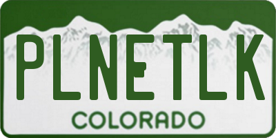 CO license plate PLNETLK