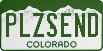 CO license plate PLZSEND