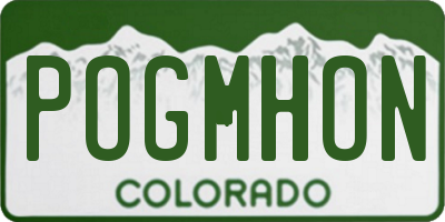 CO license plate POGMHON