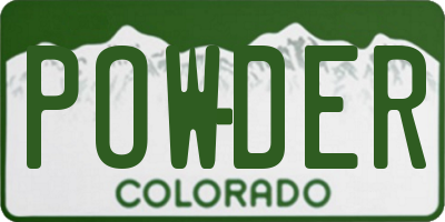 CO license plate POWDER