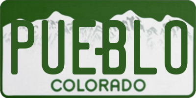 CO license plate PUEBLO