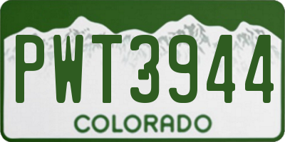 CO license plate PWT3944