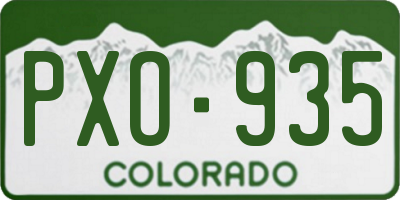 CO license plate PXO935