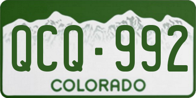 CO license plate QCQ992