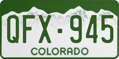 CO license plate QFX945