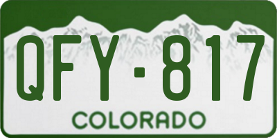 CO license plate QFY817