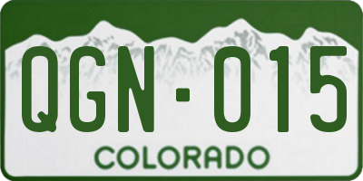 CO license plate QGN015