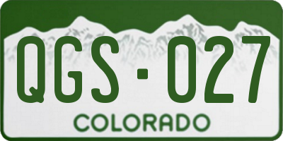 CO license plate QGS027