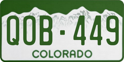 CO license plate QOB449