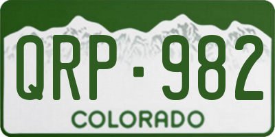CO license plate QRP982