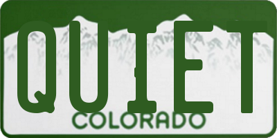 CO license plate QUIET