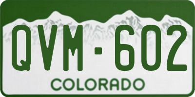 CO license plate QVM602