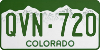 CO license plate QVN720