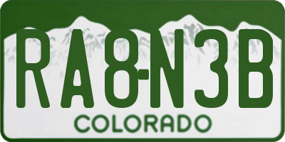 CO license plate RA8N3B