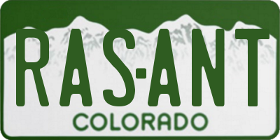 CO license plate RASANT