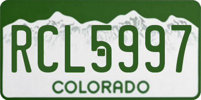 CO license plate RCL5997