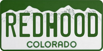 CO license plate REDHOOD