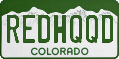 CO license plate REDHQQD