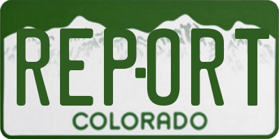 CO license plate REPORT