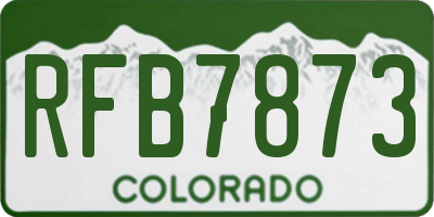 CO license plate RFB7873