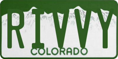 CO license plate RIVVY