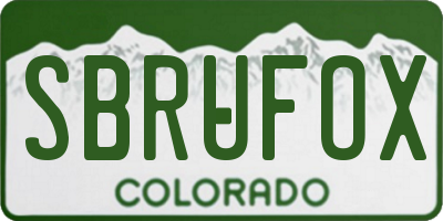 CO license plate SBRUFOX