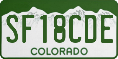 CO license plate SF18CDE